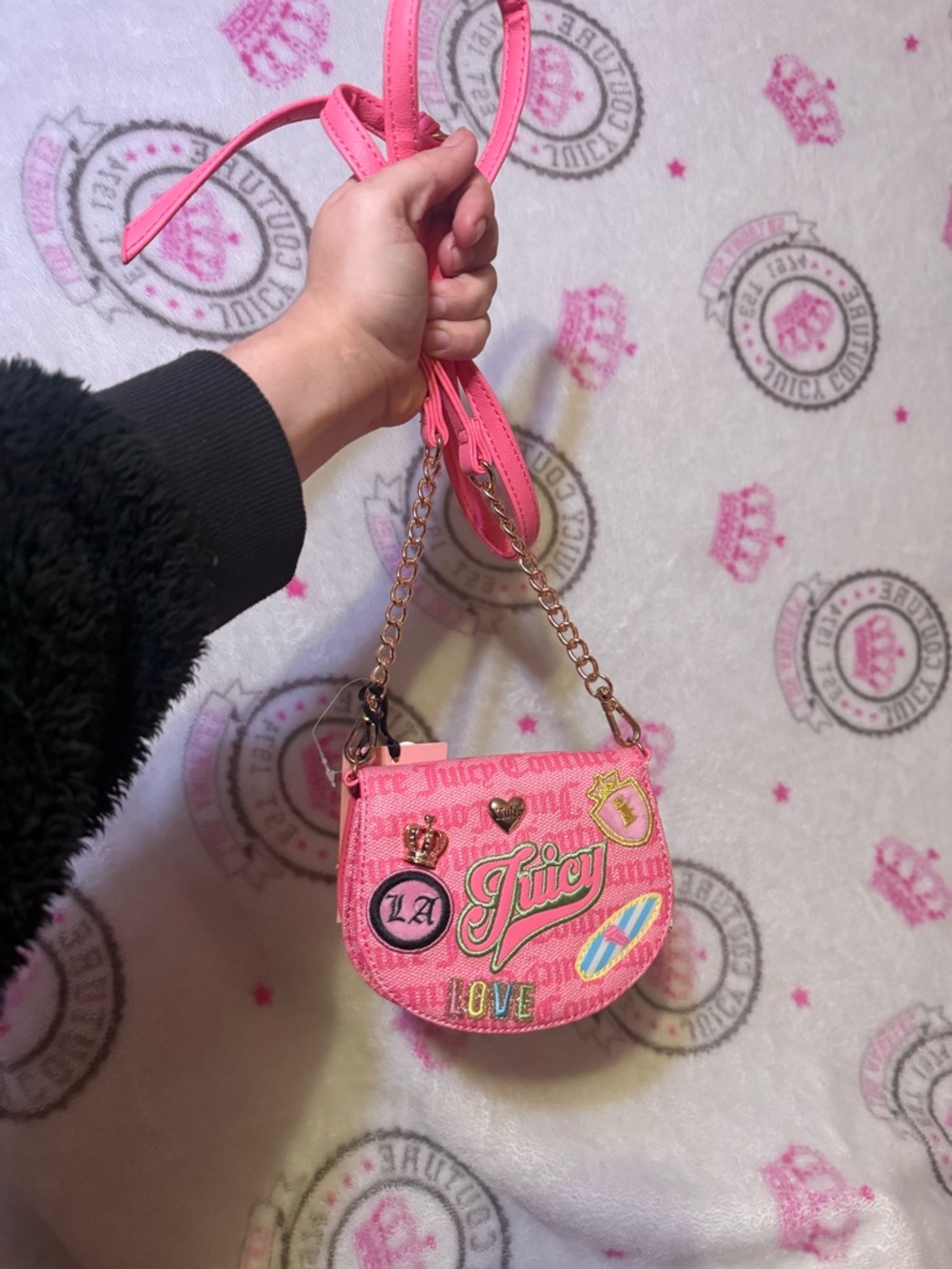 Juicy Couture Pink Logo Wallet with Crown Print